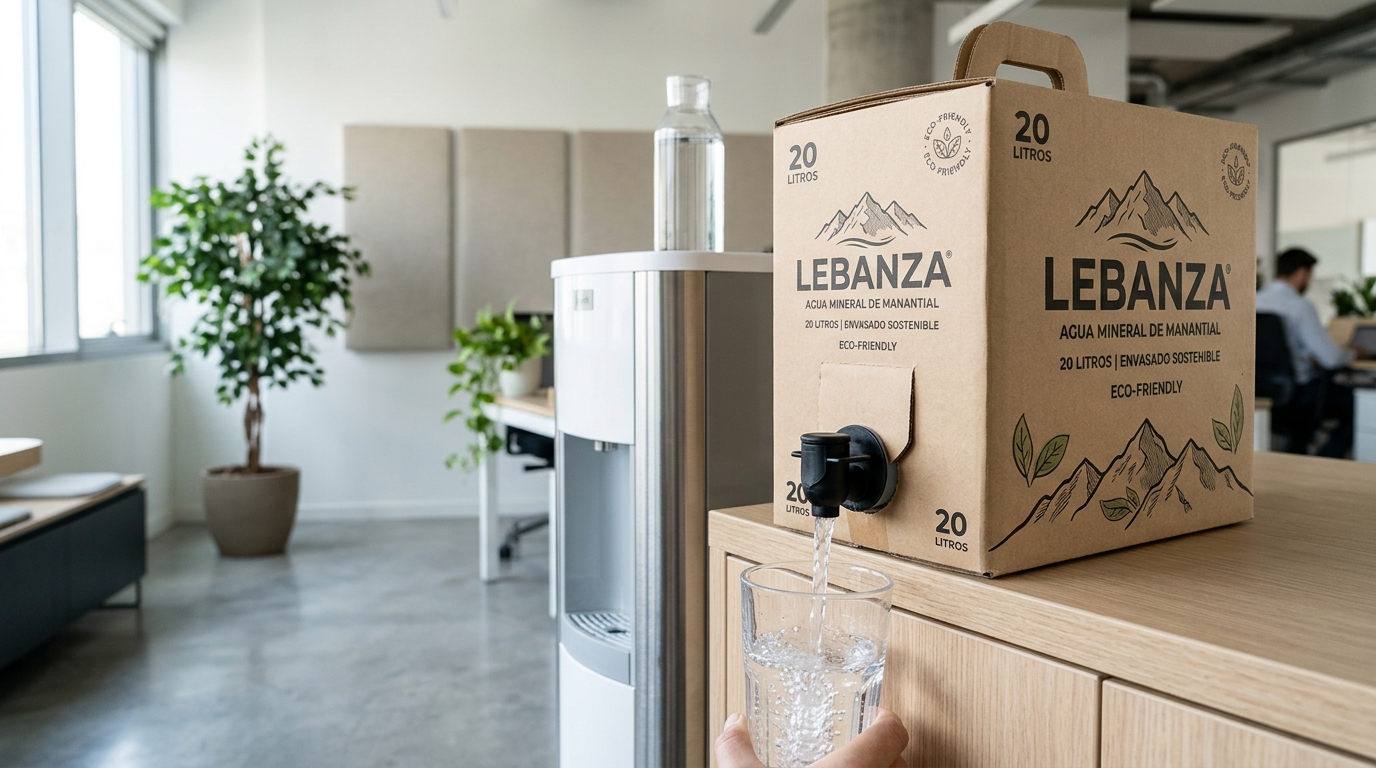 Caja Bag in Box de 20 litros Lebanza con grifo dispensador de agua mineral